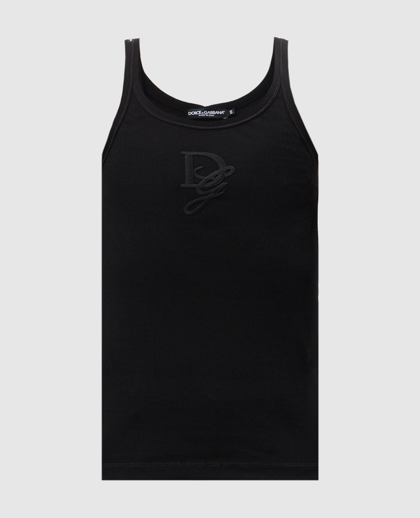 

Black ribbed T-shirt with logo Dolce&Gabbana