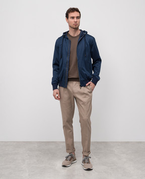 CAPOBIANCO Blue reversible jacket with logo 16M182MKNY