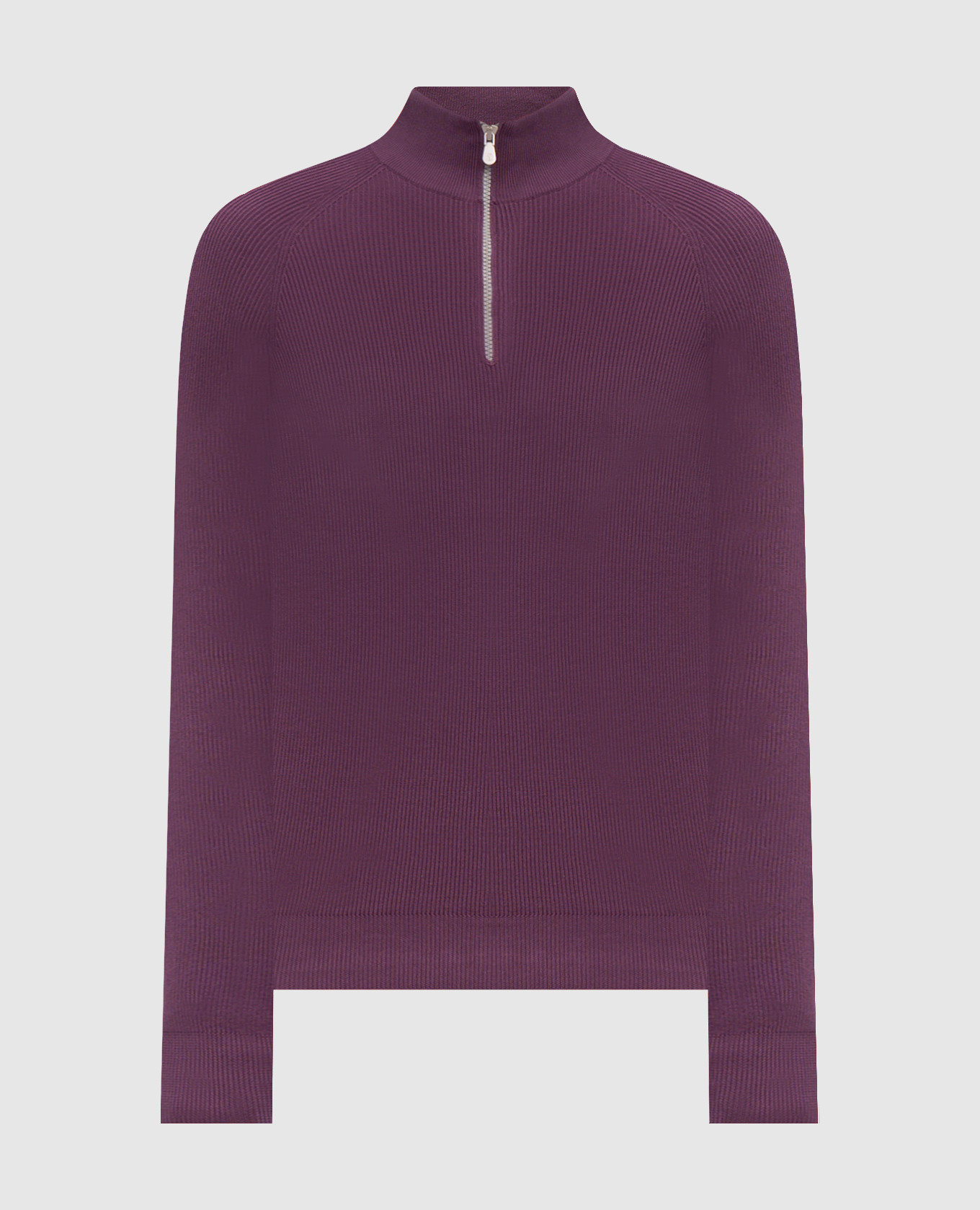 Purple sweater with zipper Brunello Cucinelli