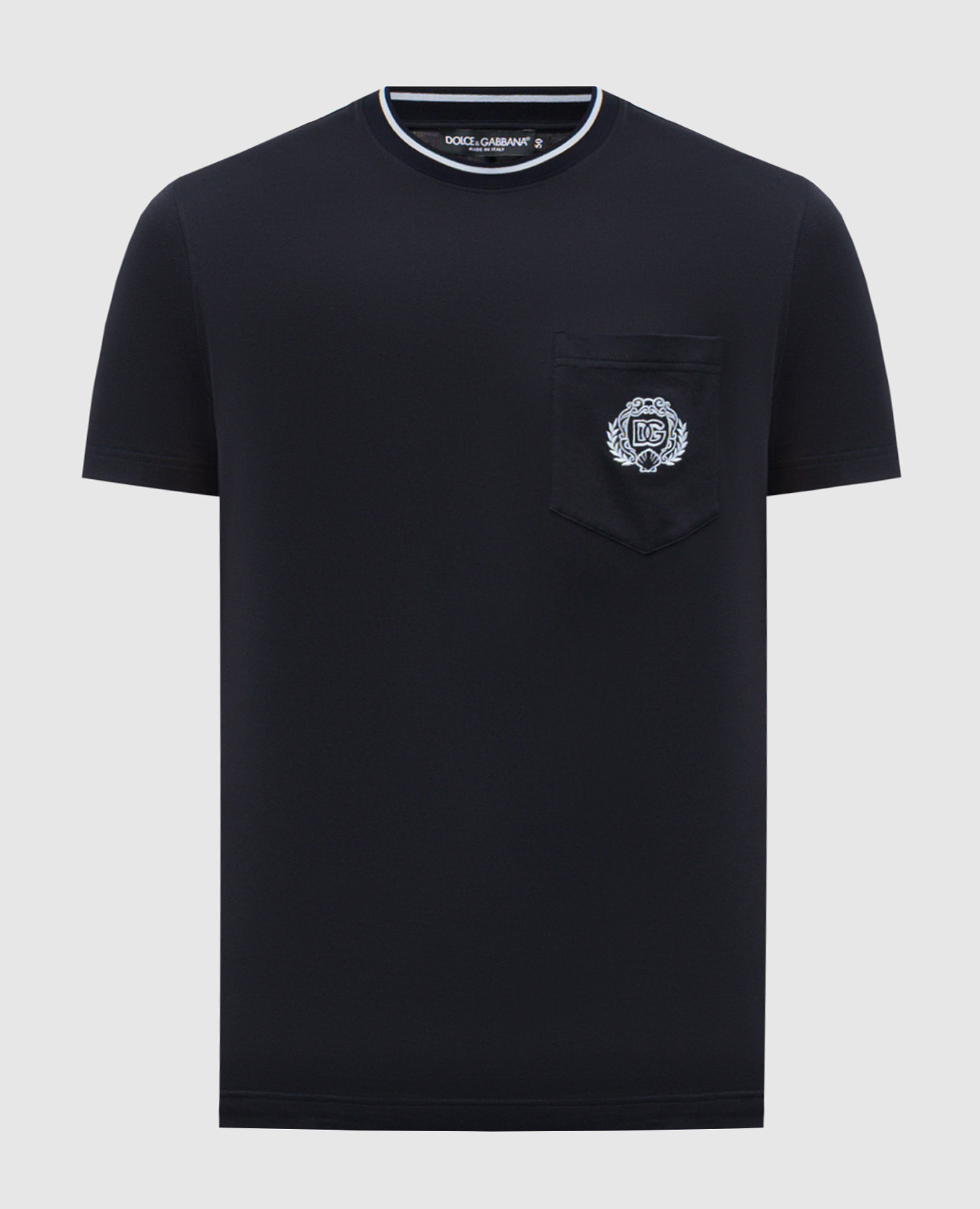 Blue T-shirt with embroidered logo Dolce&Gabbana
