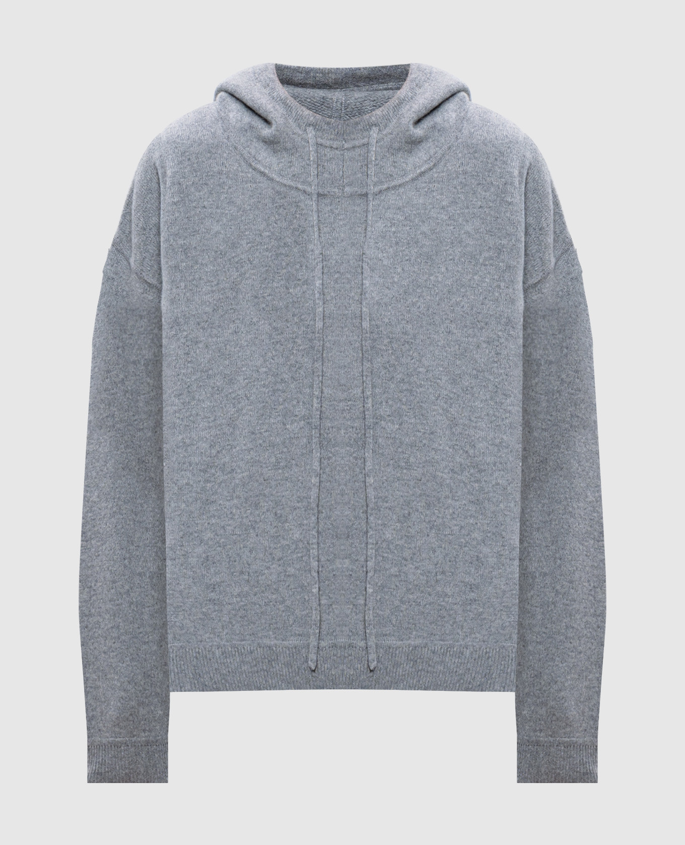 SARLA gray cashmere hoodie with embroidery