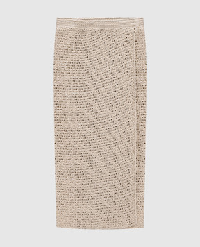 Bottega Veneta Beige openwork midi skirt for smell 782282V3WM0