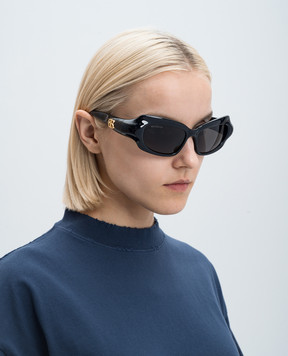 Balenciaga Black sunglasses PALAZZO RECTANGLE 794307T0007