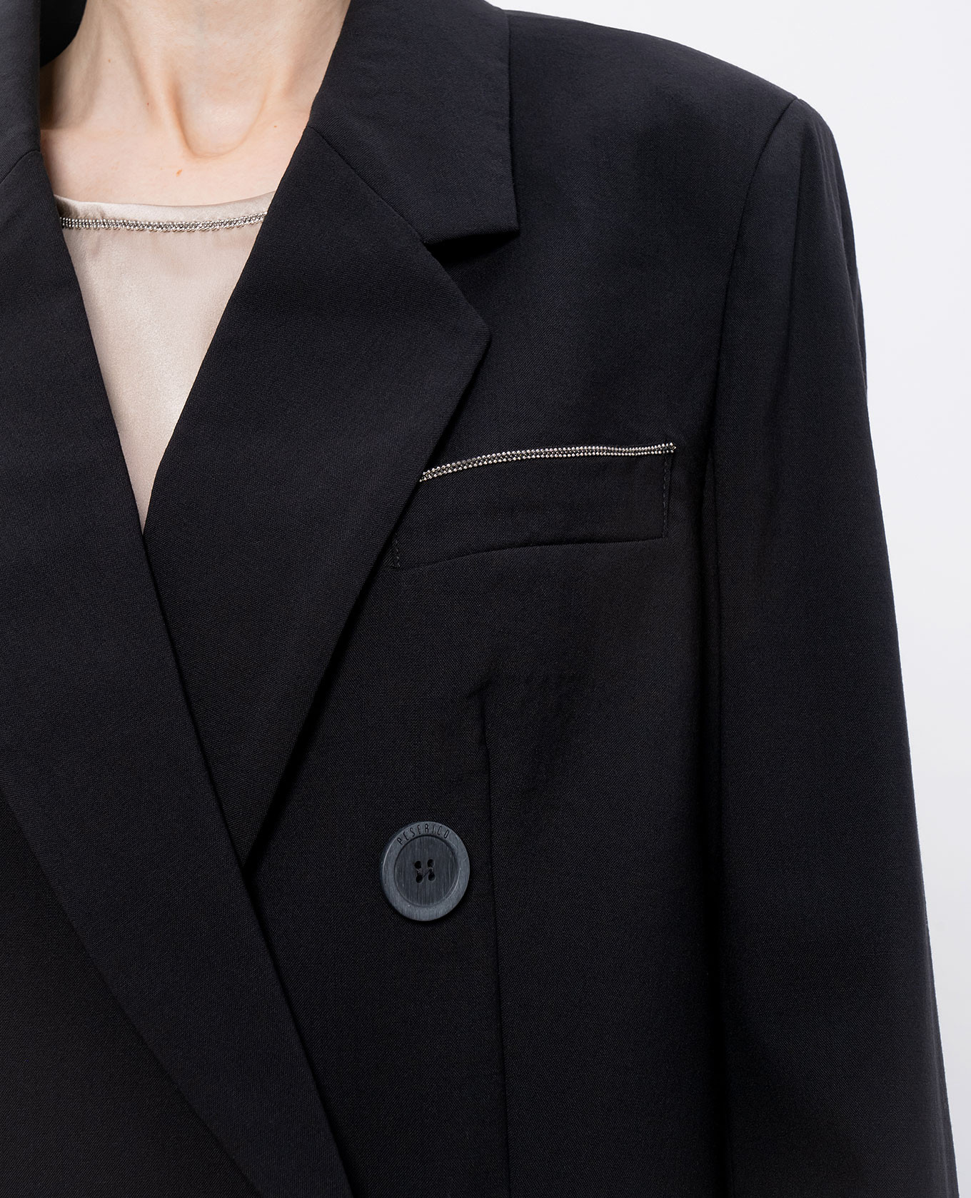 

Black double-breasted wool jacket Peserico