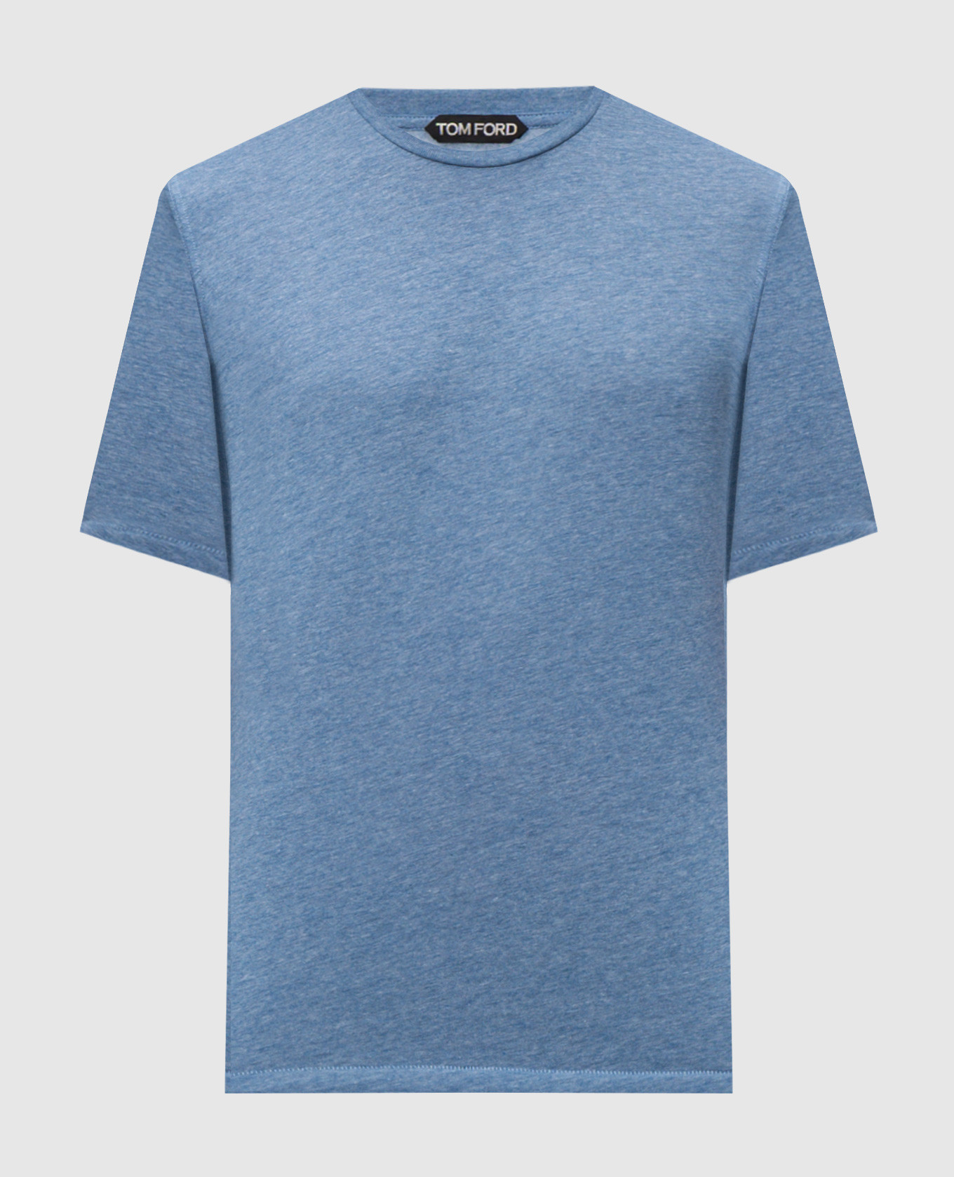 Blue T-shirt with embroidered monogram logo Tom Ford
