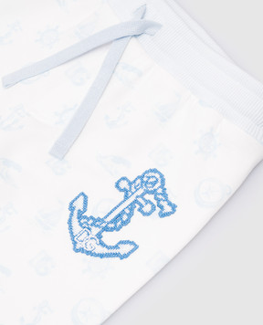 Dolce&Gabbana Kids' white joggers with monogram logo L1JPIBHS7P4
