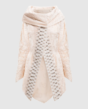 Rindi White sheepskin coat with crystals 443PR0M4
