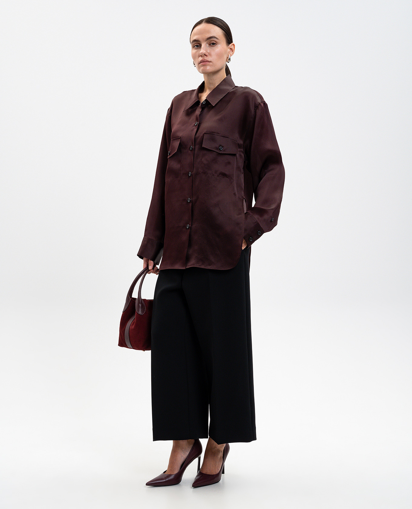 

Matteo burgundy silk blouse Khaite