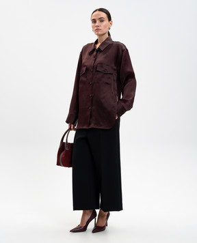 Khaite Matteo burgundy silk blouse 24043002