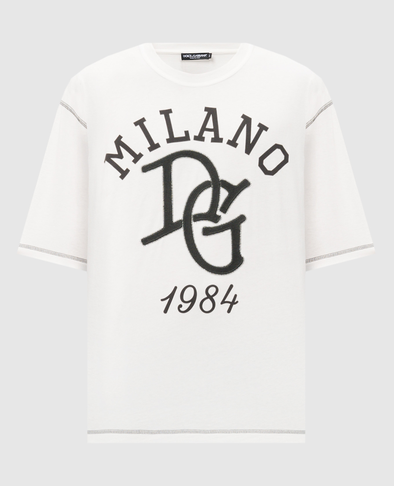 

White t-shirt with DG logo patch Dolce&Gabbana