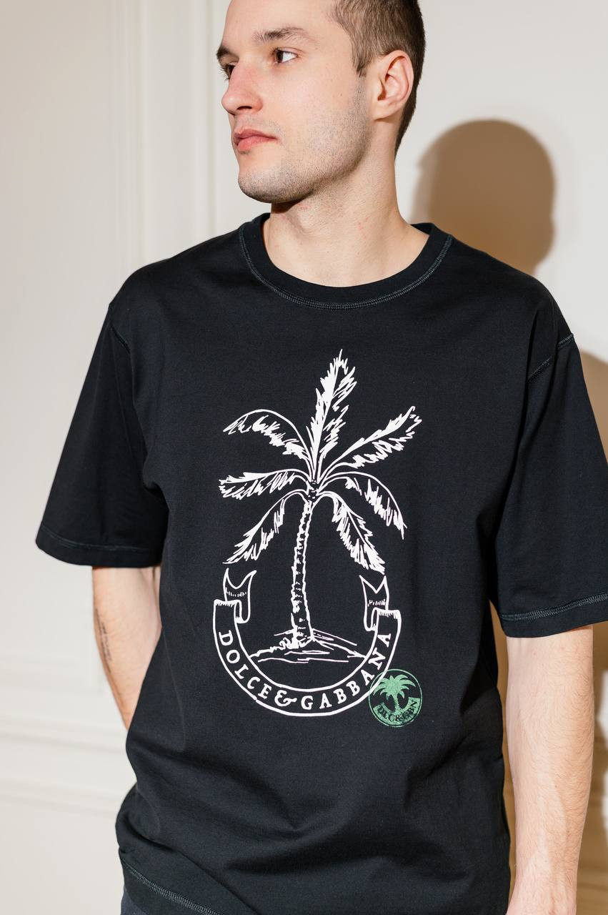 

Black t-shirt with banana tree print Dolce&Gabbana