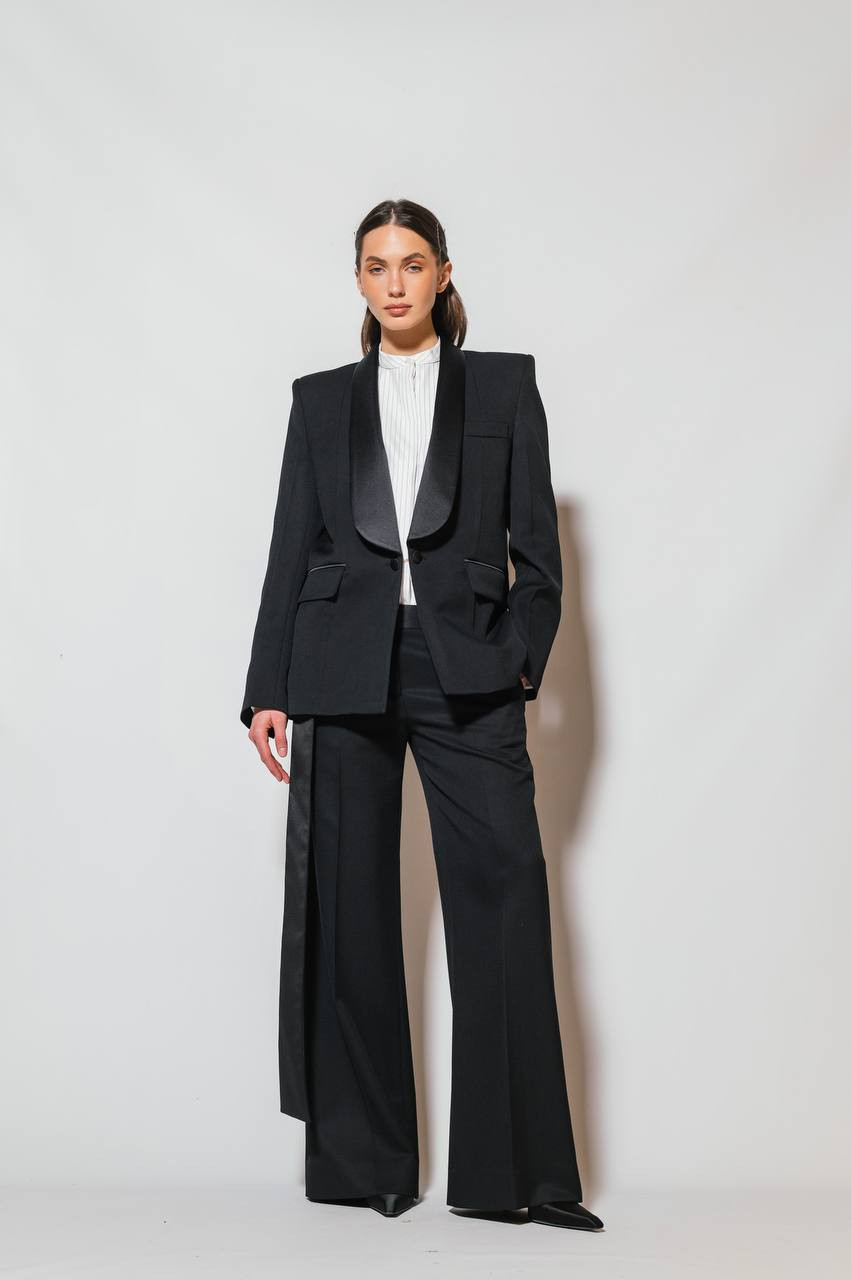 

Black flared pants with wool Victoria Beckham