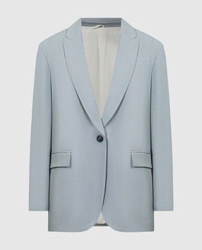 Brunello Cucinelli Gray linen jacket with monil chain MH1262476