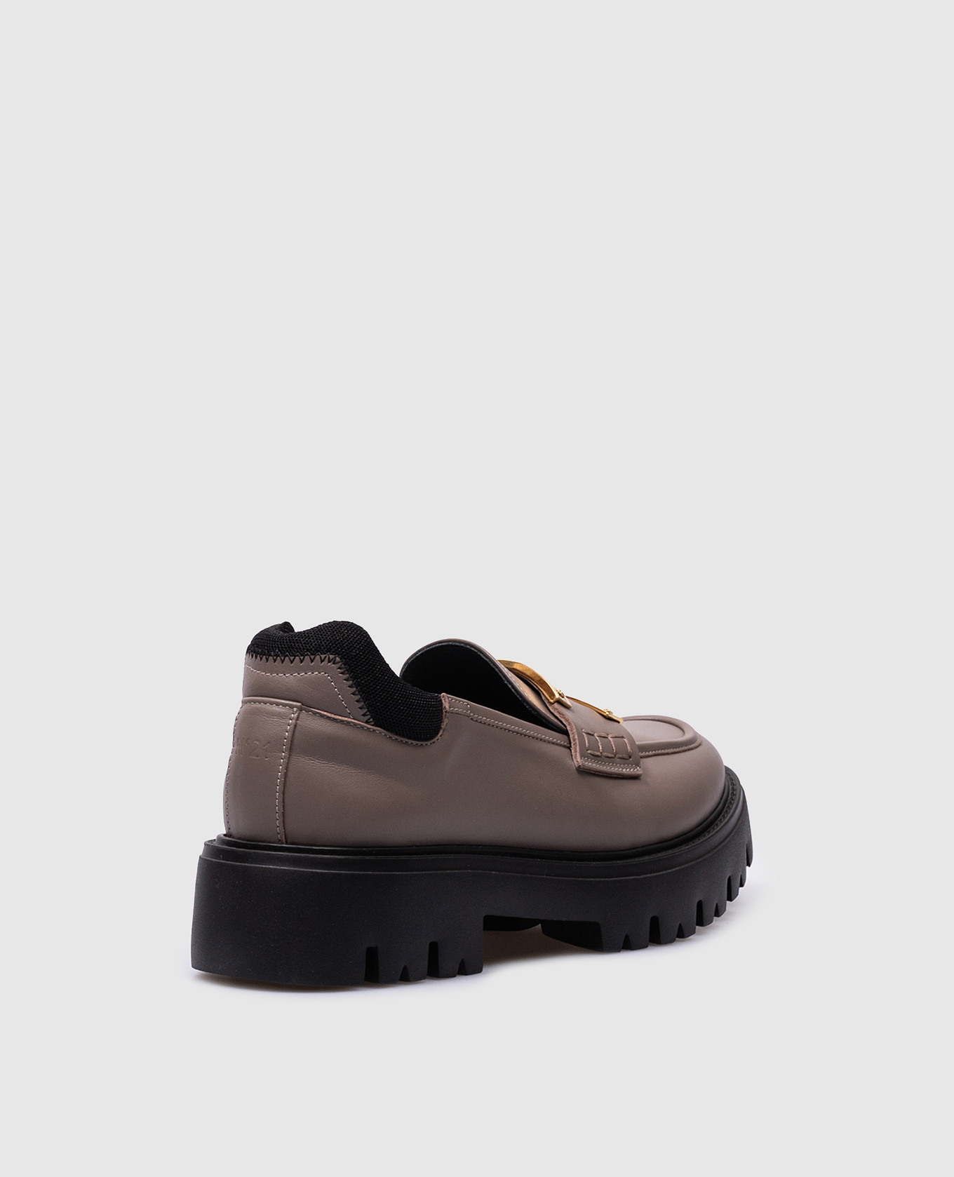 Beige leather loafers with logo N21 3