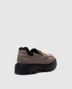 N21 Beige leather loafers with logo 23ISP04480448