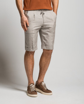 Enrico Mandelli Beige linen, wool and silk shorts GYMSHO5334