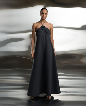 Jil Sander Gray silk dress with necklace J02CT0293J45007