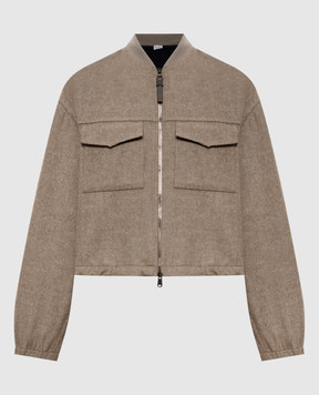 Brunello Cucinelli Brown wool bomber jacket MD565HZ916