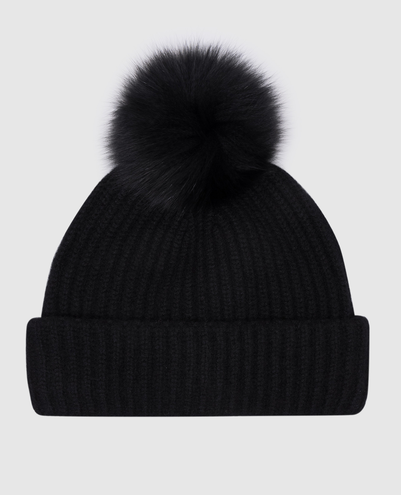 

Black cashmere hat with a fur pom-pom Yves Salomon