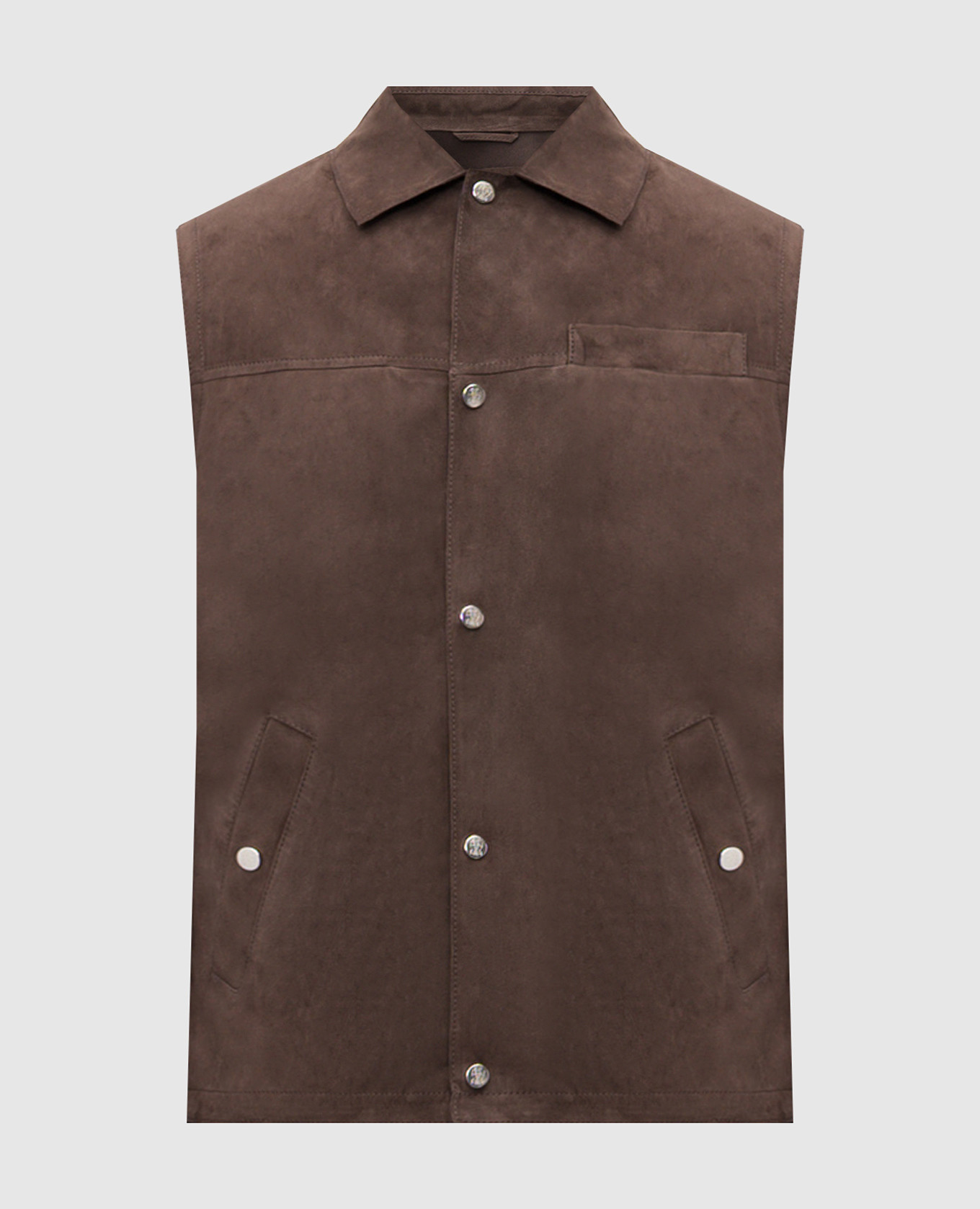 Brown suede vest Brunello Cucinelli