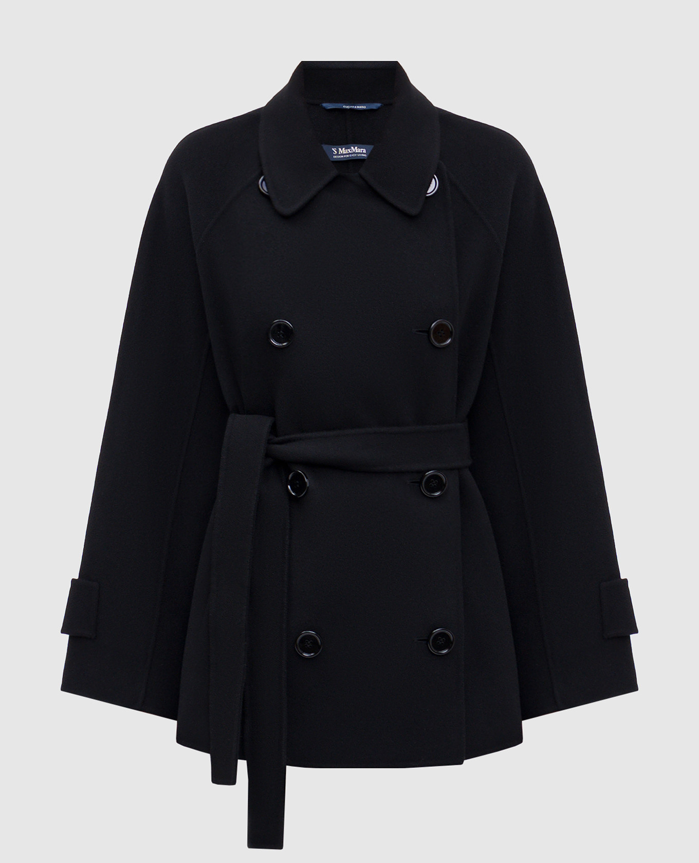 

Black LOUIS double-breasted wool coat Max Mara, Черный