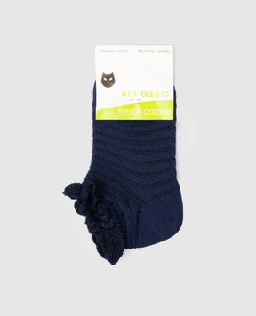 RiminiVeste Children's blue Ciocca socks in a woven pattern 4556