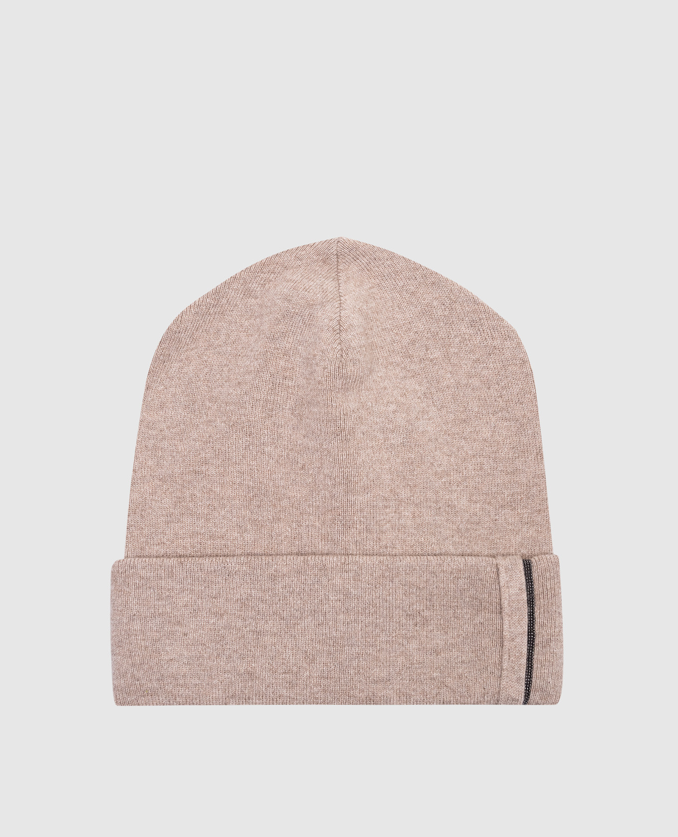 

Brown melange cashmere hat with monil chain Brunello Cucinelli
