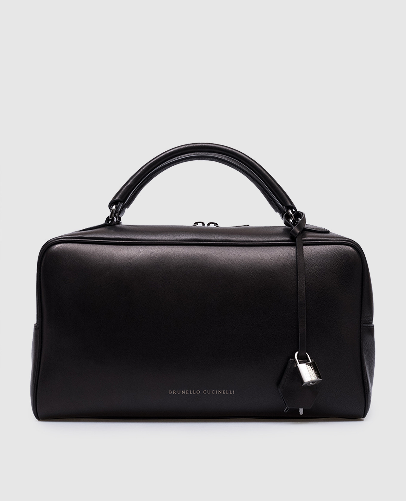 

Boston logo black leather bag Brunello Cucinelli