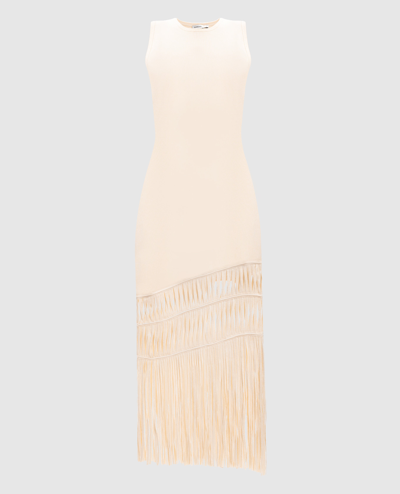 

Brookes beige dress with fringe Simkhai