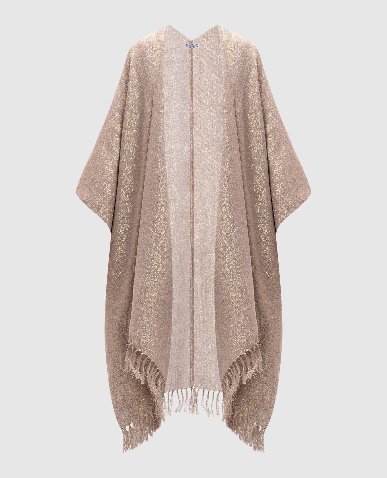 

Beige poncho with linen Brunello Cucinelli