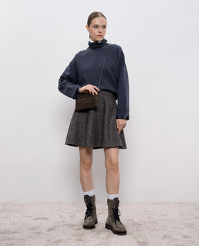 Brunello Cucinelli Blue cashmere and silk sweater with sequins M16521803
