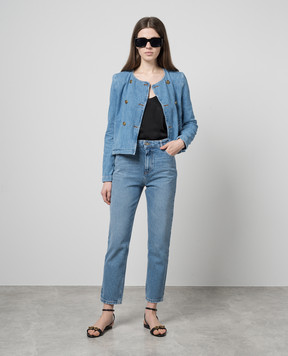 Twinset Blue distressed jeans with logo 241TP262A