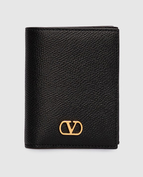 Valentino Black leather wallet Vlogo 7W2P0AJ5SNP