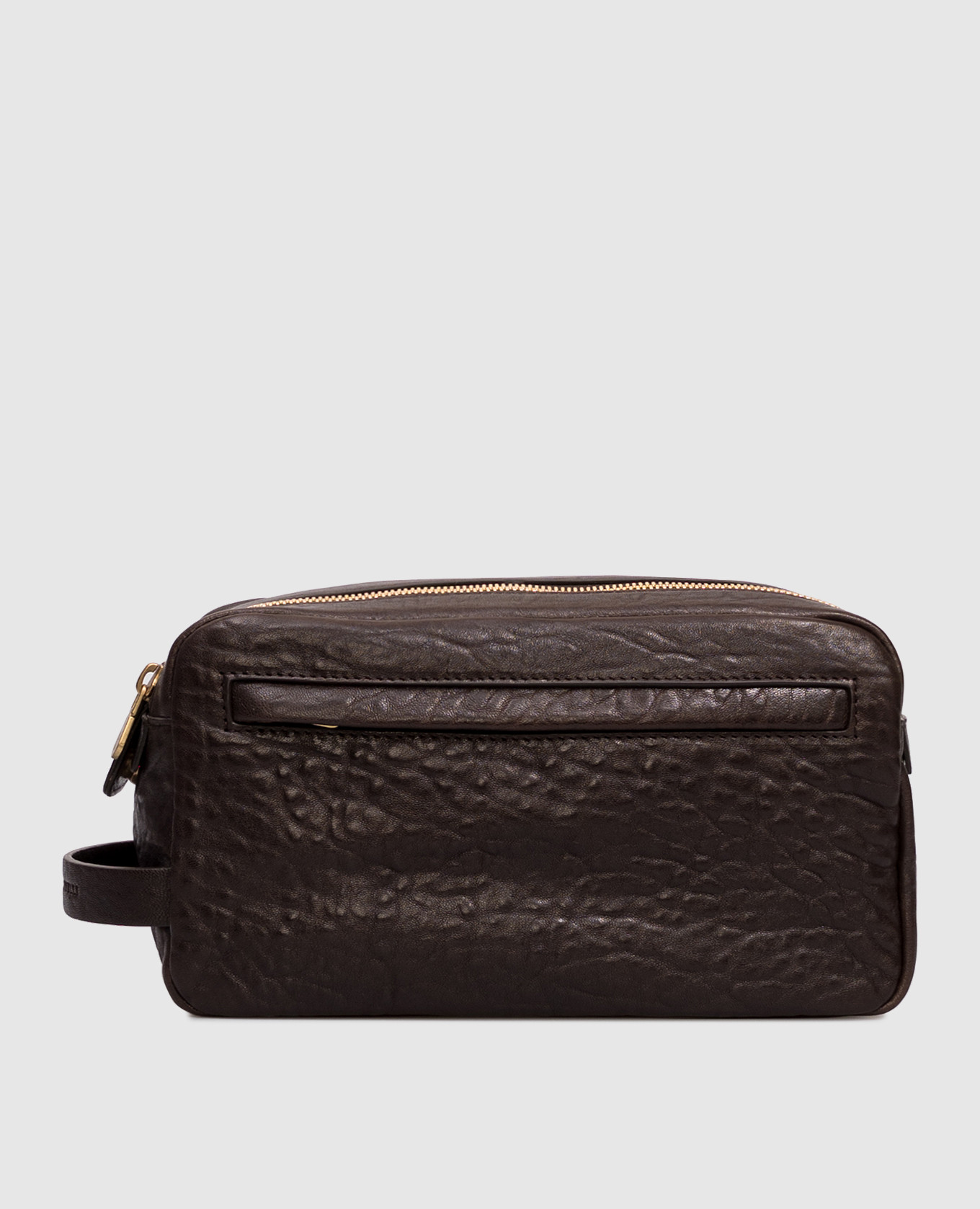 

Brown leather toiletry bag with logo Brunello Cucinelli