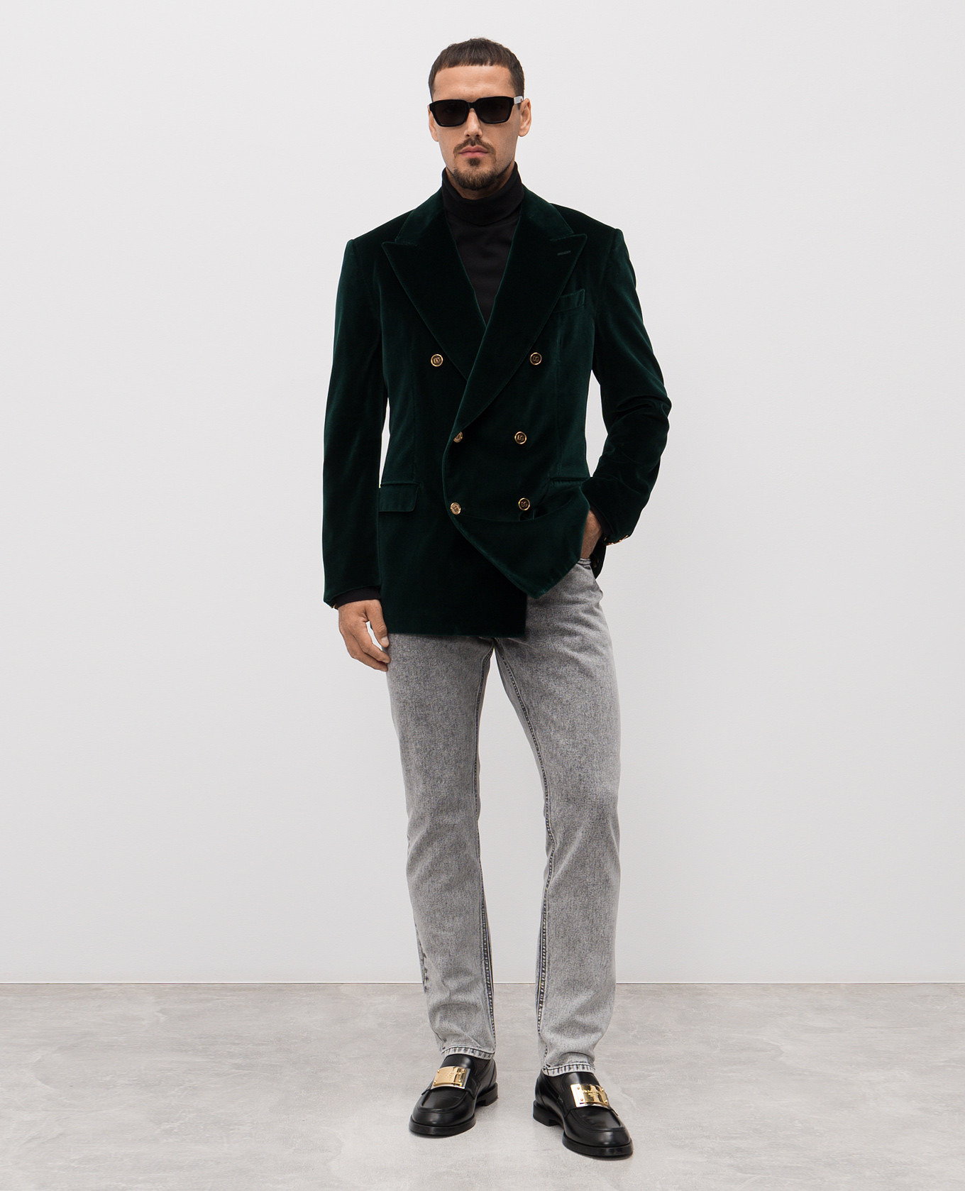 Sicilia green double-breasted velvet jacket Dolce&Gabbana 2