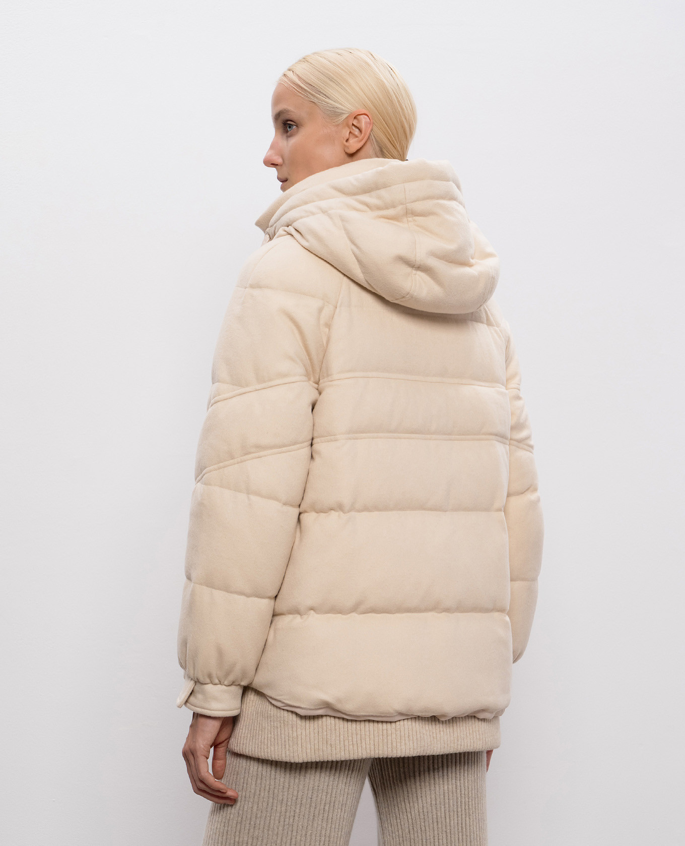 Beige cashmere down jacket Be Florence 4