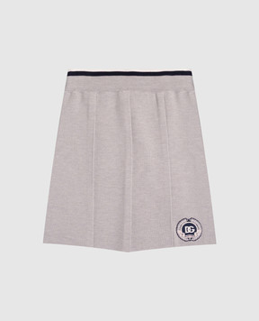Dolce&Gabbana Children's gray wool skirt with logo L5KI06JDVB7