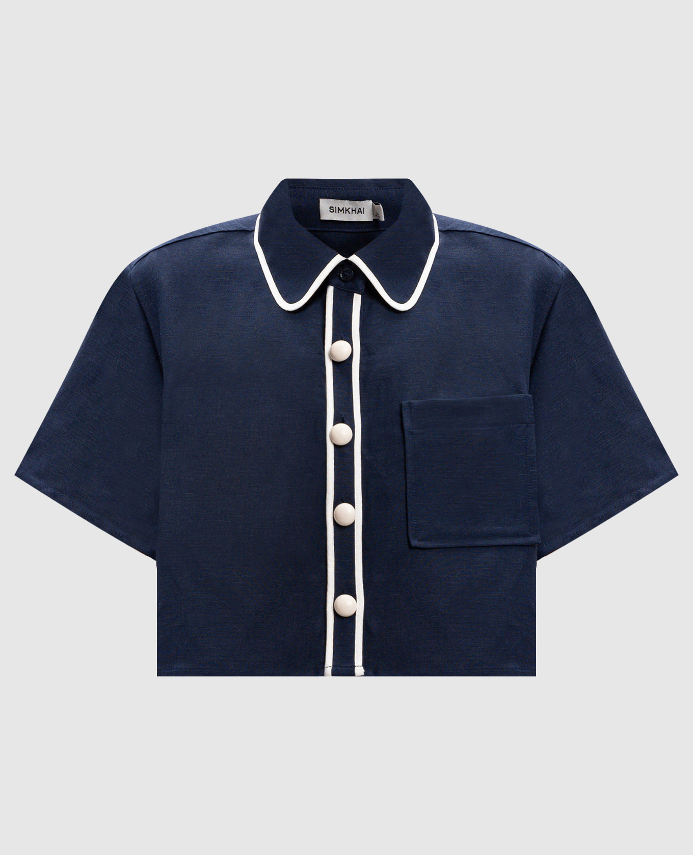 

Solange blue blouse with linen Simkhai