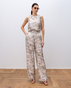 Max Mara ERESIA beige printed silk top ERESIA