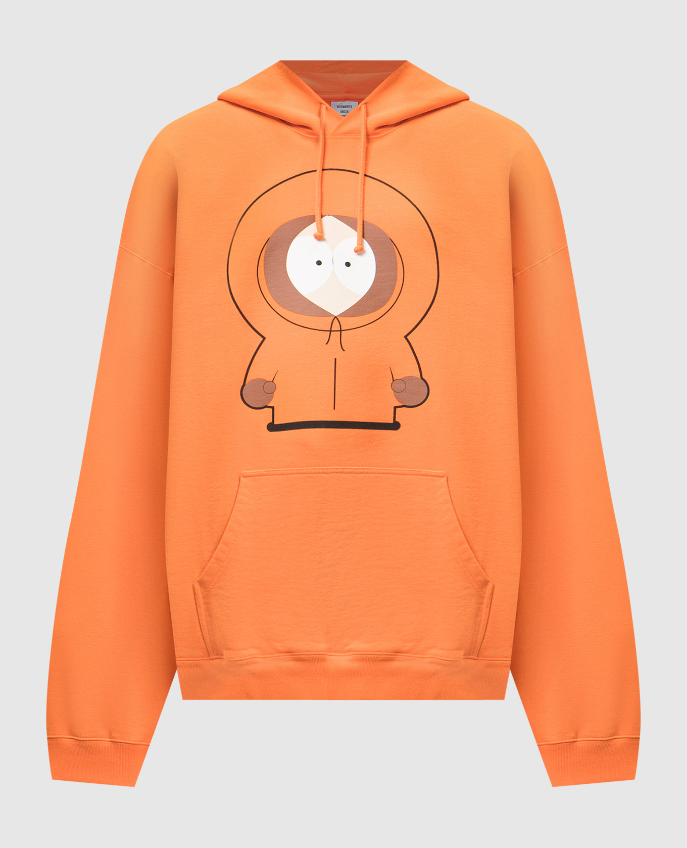Orange hoodie with Kenny print Vetements