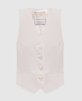 Peserico Beige linen vest S0312302606