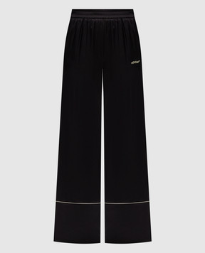 Off-White Brown silk pants OWCA18KS25FAB002
