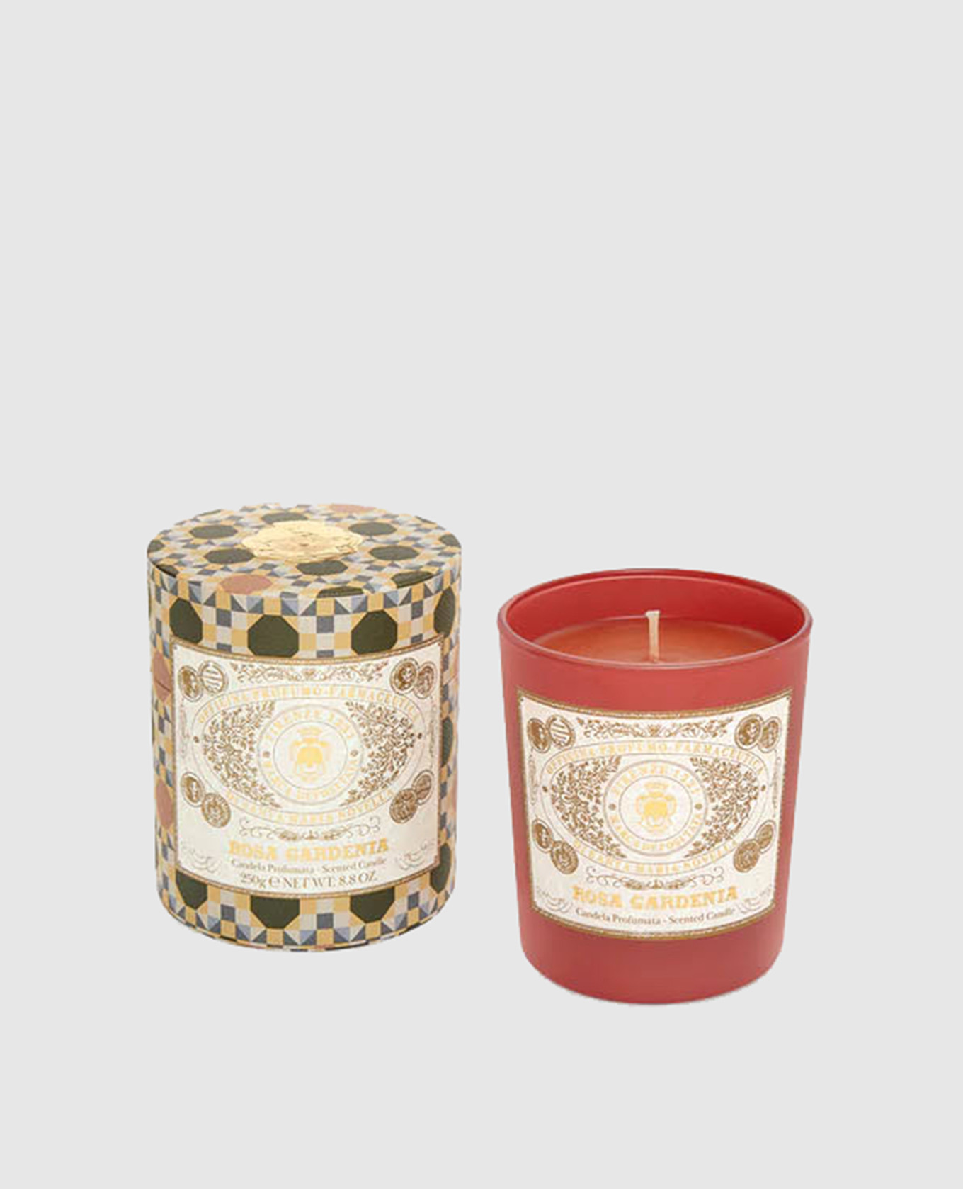 

Rosa Gardenia scented candle in a candle holder Santa Maria Novella, Pink