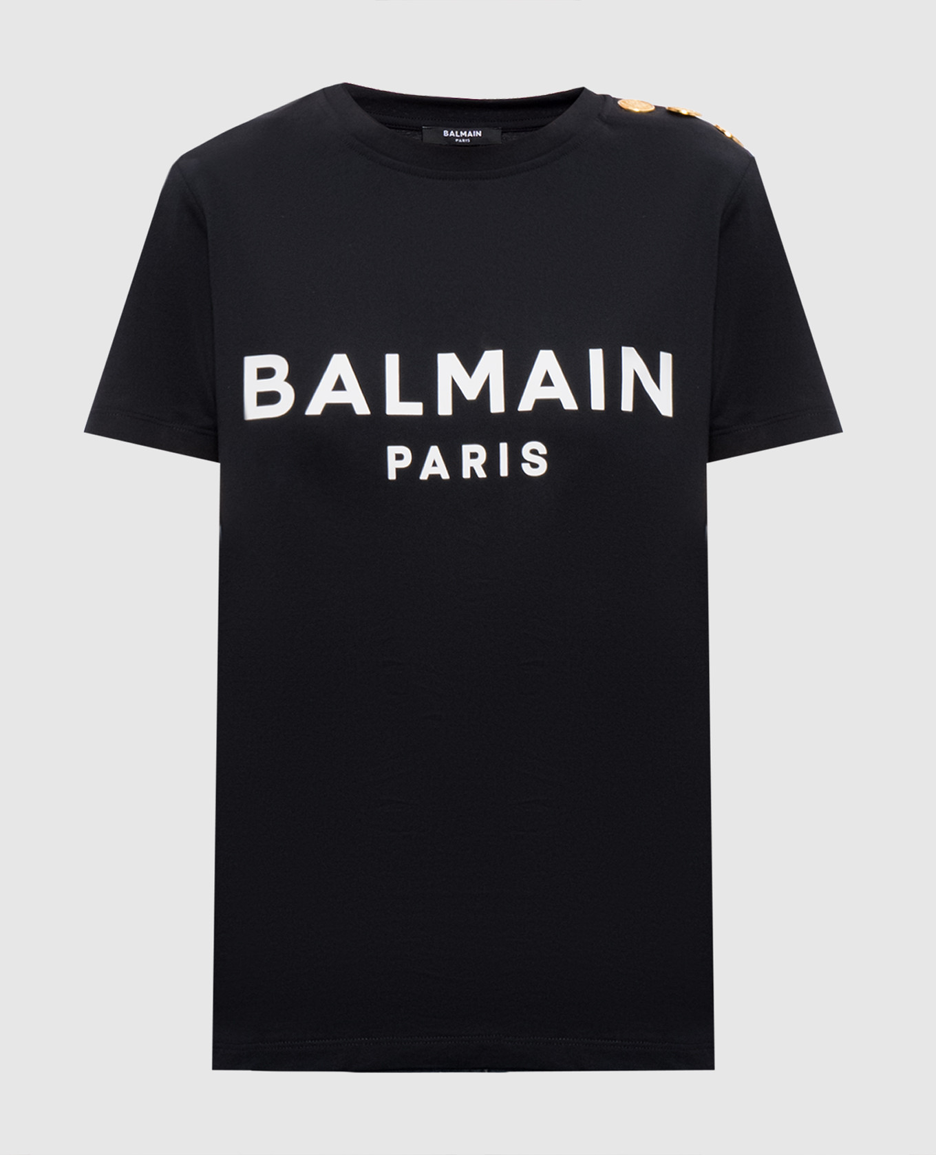 Balmain - Black t-shirt with logo BF1EF005BB02 - shop with