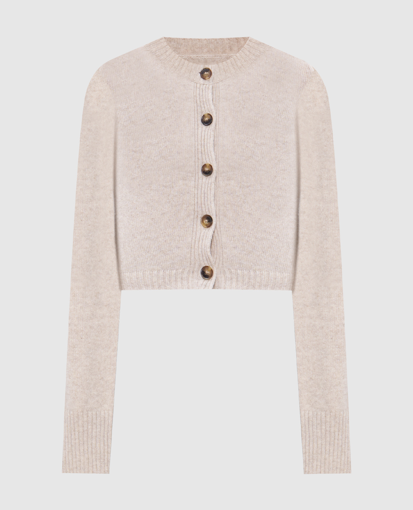 

ZEPHIR beige cashmere cropped cardigan Lou Lou Studio, Бежевый