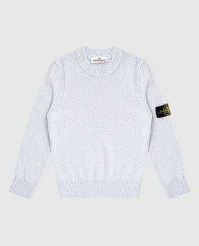 Stone Island Children's blue sweater with wool and cashmere K2S165100002S00M1