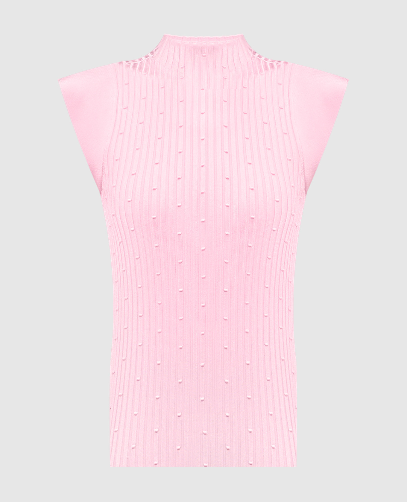 

Pink ribbed top with logo Twinset Actitude