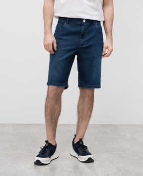 Stefano Ricci Blue denim shorts with logo M8T5102040TSPIR