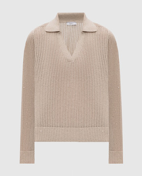 Peserico Beige wool and cashmere sweater with sequins A99323F0709289