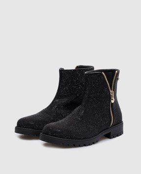Philipp Plein Children's black suede shoes with crystals GSE00013134